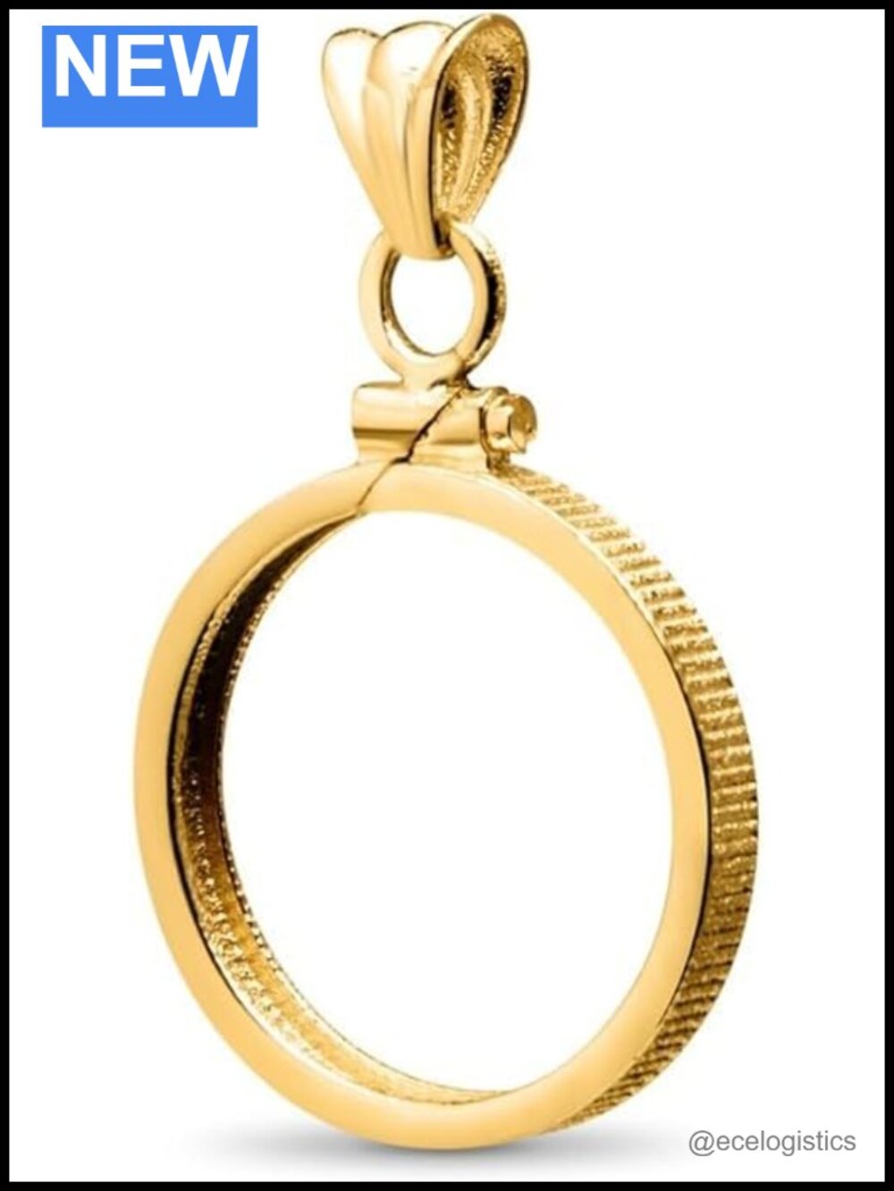 14k Gold Filled Coin Bezel Frame for 1 Cent Penny 5 Mexican Peso Screw Top